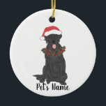 Personalisiertes Labrador (schwarz) Keramik Ornament<br><div class="desc">Machen Sie die schöne Liste in diesem Jahr mit einem personalisierten Ornament Ihrer Lieblings-kleine Elf!</div>