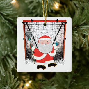 Personalisiertes Lacrosse-Geschenk für die Feierta Keramikornament