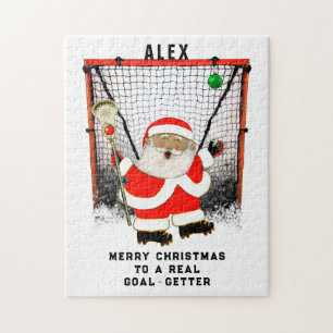 Personalisiertes Lacrosse-Geschenk zu den Feiertag Puzzle