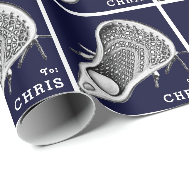 Personalisiertes Lacrosse Geschenkpapier (Rolleneckpunkt)