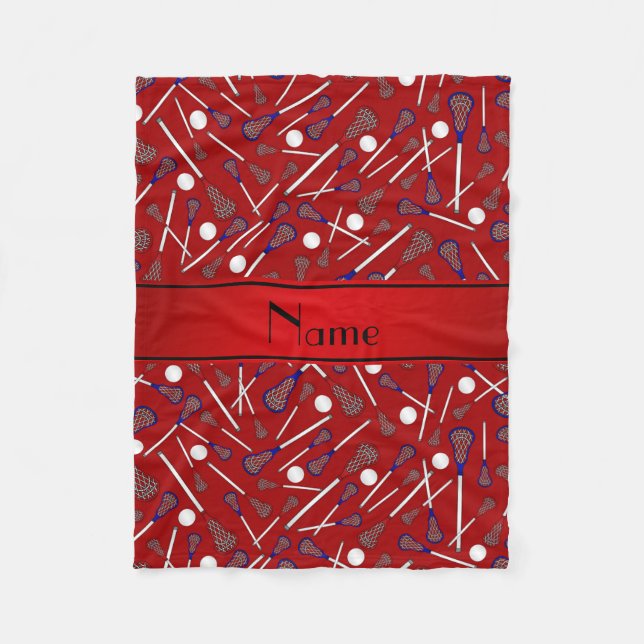 Personalisiertes Lacrosse-Muster Fleecedecke (Vorderseite)