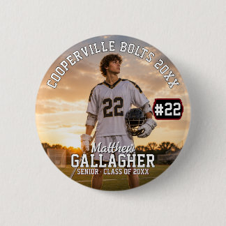 Personalisiertes Lacrosse-Spielerfoto Button