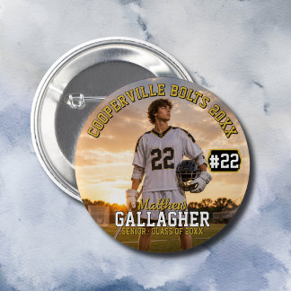 Personalisiertes Lacrosse-Spielerfoto Button