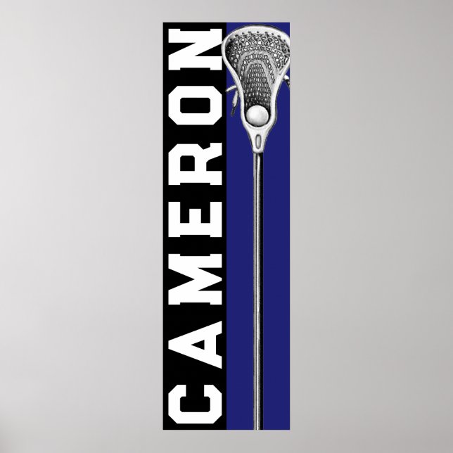 Personalisiertes Lacrosse-Team Blau Poster (Vorne)