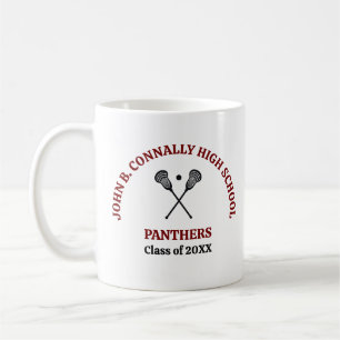 Personalisiertes Lacrosse-Team der Maroon High Sch Kaffeetasse