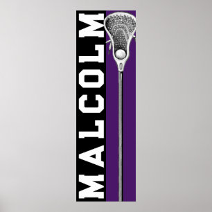 Personalisiertes Lacrosse-Team Lila Poster