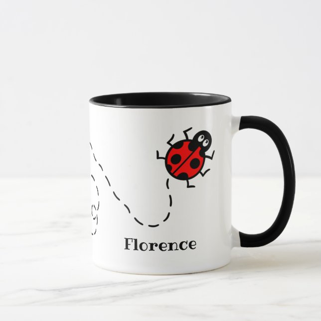 Personalisiertes Ladybird Herzmuster Tasse (Rechts)