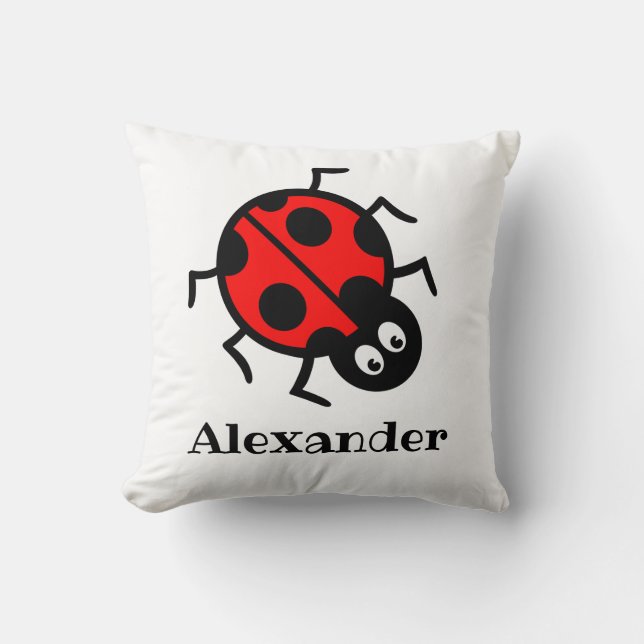 Personalisiertes Ladybird Pattern Cushion Kissen (Vorderseite)