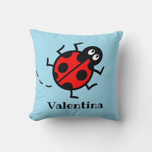 Personalisiertes Ladybird Pattern Cushion Kissen (Vorderseite)