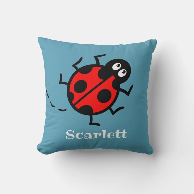 Personalisiertes Ladybird Pattern Cushion Kissen (Vorderseite)