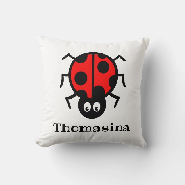 Personalisiertes Ladybird Pattern Cushion Kissen (Vorderseite)