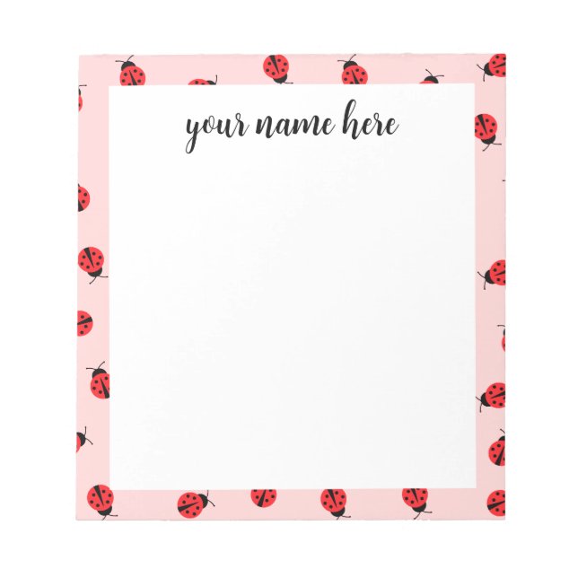 Personalisiertes Ladybug Notepad Notizblock (Vorderseite)