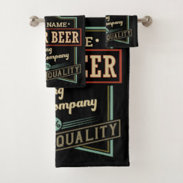 Personalisiertes Lager Bierbrauer Co Label Bar Pub Badhandtuch Set
