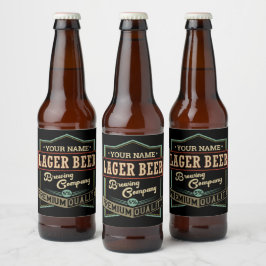 Personalisiertes Lager Bierbrauer Co Label Bar Pub Bierflaschenetikett