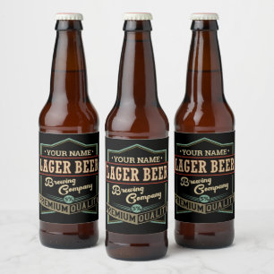 Personalisiertes Lager Bierbrauer Co Label Bar Pub Bierflaschenetikett