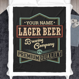 Personalisiertes Lager Bierbrauer Co Label Bar Pub Fleecedecke