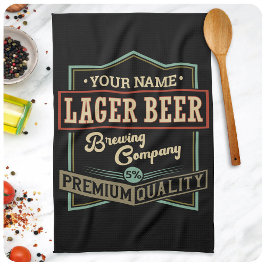 Personalisiertes Lager Bierbrauer Co Label Bar Pub Geschirrtuch