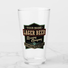 Personalisiertes Lager Bierbrauer Co Label Bar Pub Glas