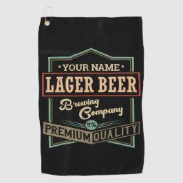 Personalisiertes Lager Bierbrauer Co Label Bar Pub Golfhandtuch