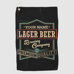 Personalisiertes Lager Bierbrauer Co Label Bar Pub Golfhandtuch