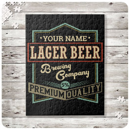 Personalisiertes Lager Bierbrauer Co Label Bar Pub Puzzle