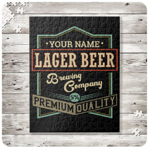 Personalisiertes Lager Bierbrauer Co Label Bar Pub Puzzle