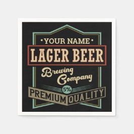 Personalisiertes Lager Bierbrauer Co Label Bar Pub Serviette