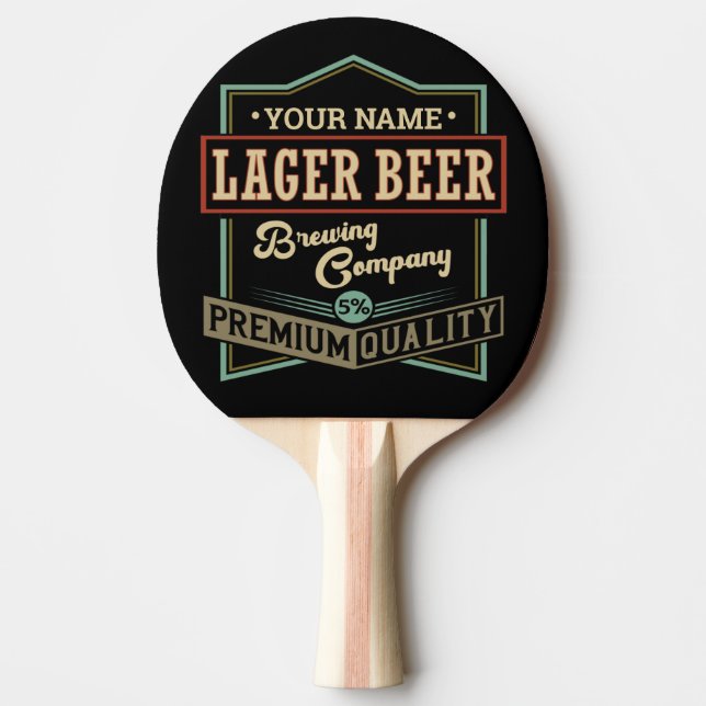 Personalisiertes Lager Bierbrauer Co Label Bar Pub Tischtennis Schläger (Vorderseite)