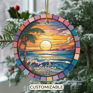 Personalisiertes Lahaina-Ornament, Hawaii Keramik Ornament