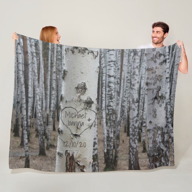 Personalisiertes Land Rustikale Namen im Herzen Fleecedecke (Beispiel)