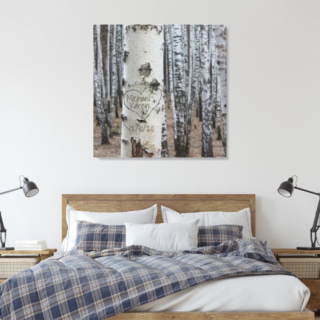 Personalisiertes Land Rustikale Namen im Herzen Leinwanddruck (Insitu (Schlafzimmer))