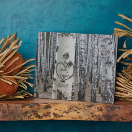 Personalisiertes Land Rustikales Herz Fotoplatte