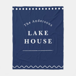 Personalisiertes Landhaus in Navyblau Fleecedecke