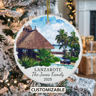Personalisiertes Lanzarote-Ornament, Spanien Keramik Ornament