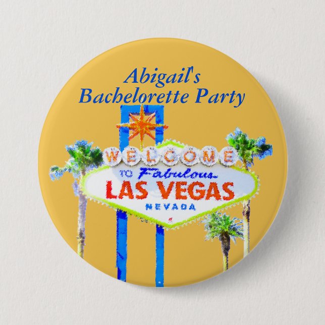 Personalisiertes Las Vegas Bachelorette Button (Vorderseite)