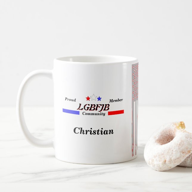 Personalisiertes Lass-Brandon-FJB-Mitglied  Kaffeetasse (Mit Donut)