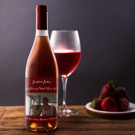 Personalisiertes Lässiges Cranberry-Foto Weinetikett