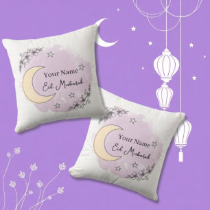 Personalisiertes Lavendel-Eid-Mubarak-Wurfkissen Kissen