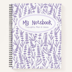 Personalisiertes Lavendel-Lila Elegantes Floral Notizbuch