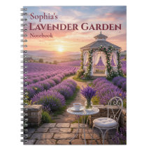 Personalisiertes Lavendelgarten-Spiralnotizbuch