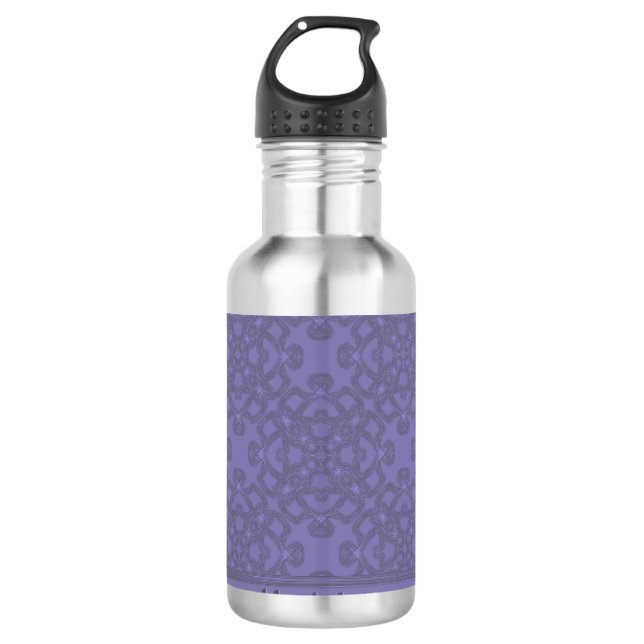 Personalisiertes Lavendelmuster Edelstahlflasche (Vorderseite)