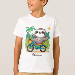 Personalisiertes Lazy Sloths Entspannendes Bike-Ab T-Shirt