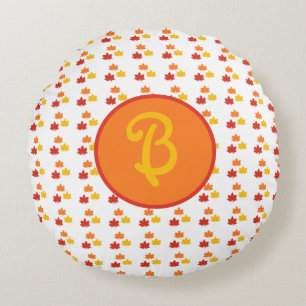 Personalisiertes Leaf/halloween/Herbstpfropfen Rundes Kissen