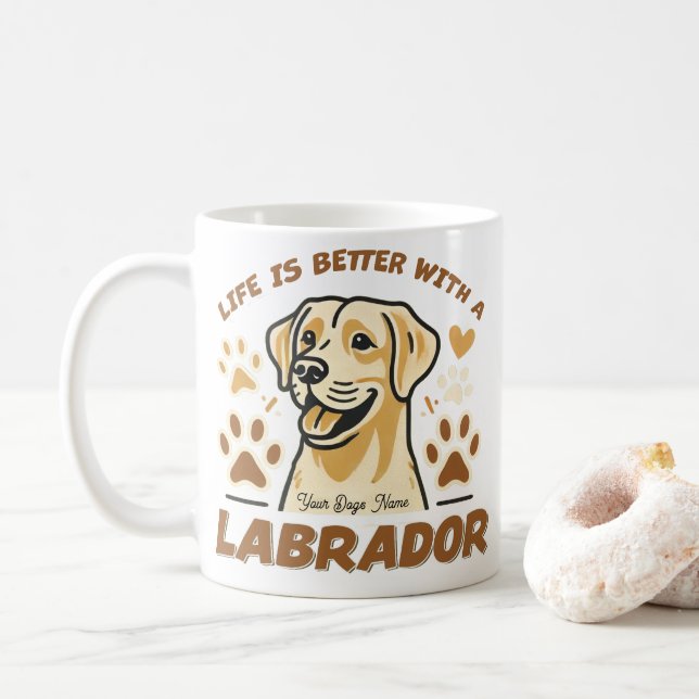 Personalisiertes Leben ist besser mit einer Labrad Kaffeetasse (Mit Donut)