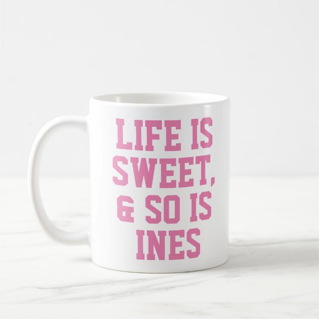 Personalisiertes Leben ist Sweet Spaß Zitat Slogan Kaffeetasse (Links)