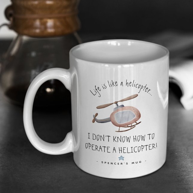Personalisiertes "Leben" Niedlicher Helikopterkaff Kaffeetasse (Von Creator hochgeladen)