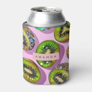 Personalisiertes Lebendiges Glitter-Kiwi-Pop-Art-D Dosenkühler