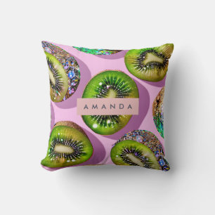 Personalisiertes Lebendiges Glitter-Kiwi-Pop-Art-D Kissen