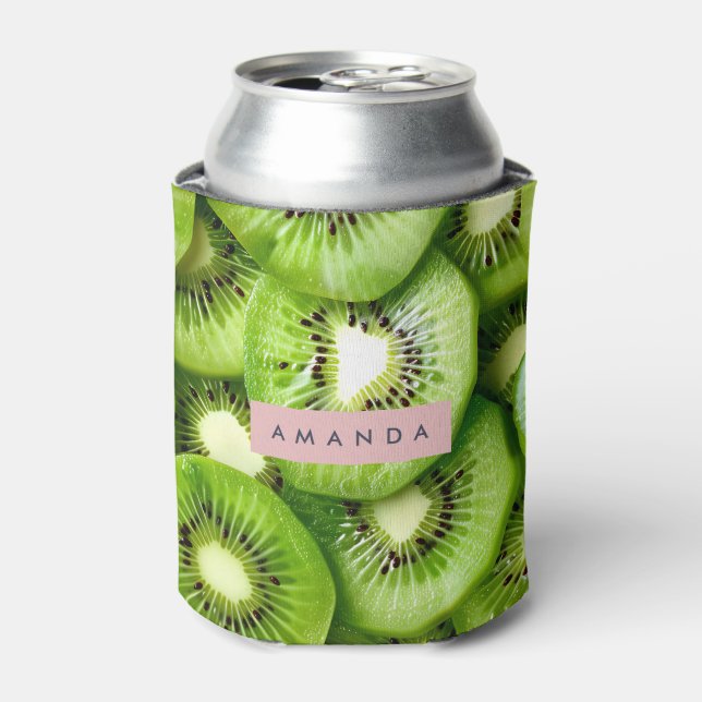 Personalisiertes lebendiges Kiwifrucht-Design Dosenkühler (Kanne Vorderseite)