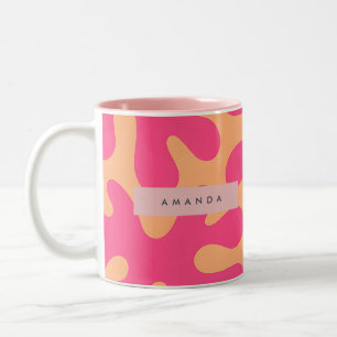 Personalisiertes Lebendiges Korallen- und Pfirsich Zweifarbige Tasse
